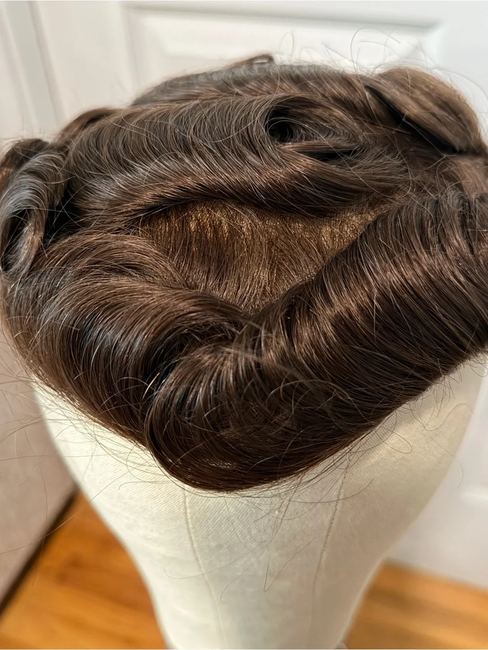 Medium Brown #4 Men’s Toupee 100% Human Hair 8x10 Ultra Thin Skin Base 082